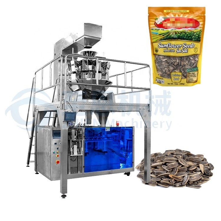 Automatic Horizontal Doypack Multihead Weighing Sunflower Seeds Packaging Machine with Premade Zipper Bag