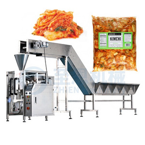 High Speed Automatic Vertical Pouch Bag Bucket Chain Puffed Fruit Kimchi Pickles Packing Machine