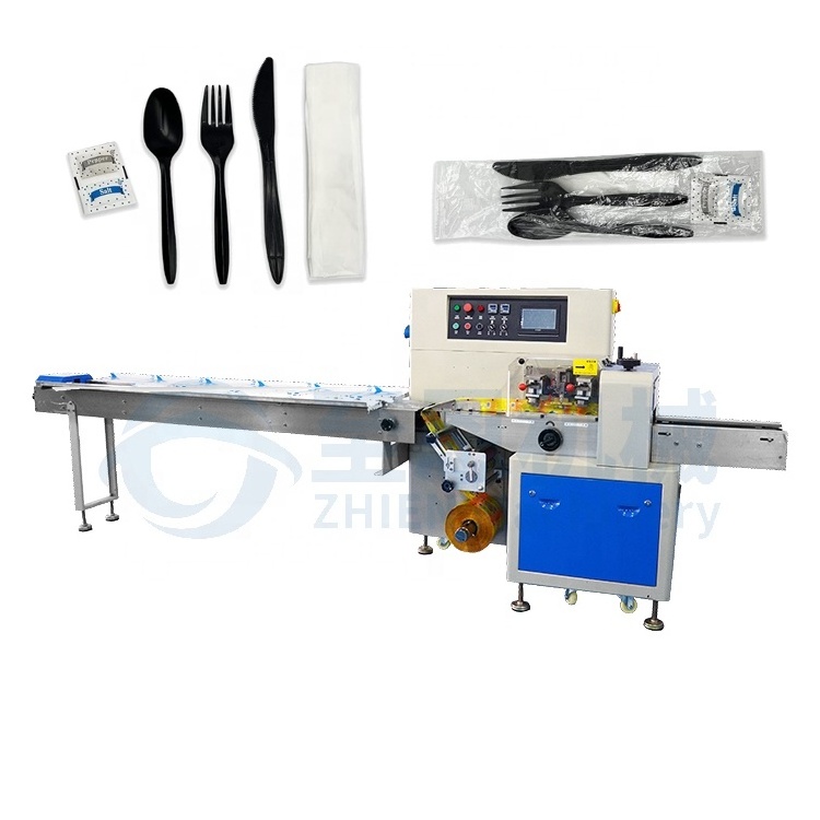 Multifunctional Disposable Cutlery Knife And Fork Chopsticks Plastic Spoon Tissue Pillow Packing Machine