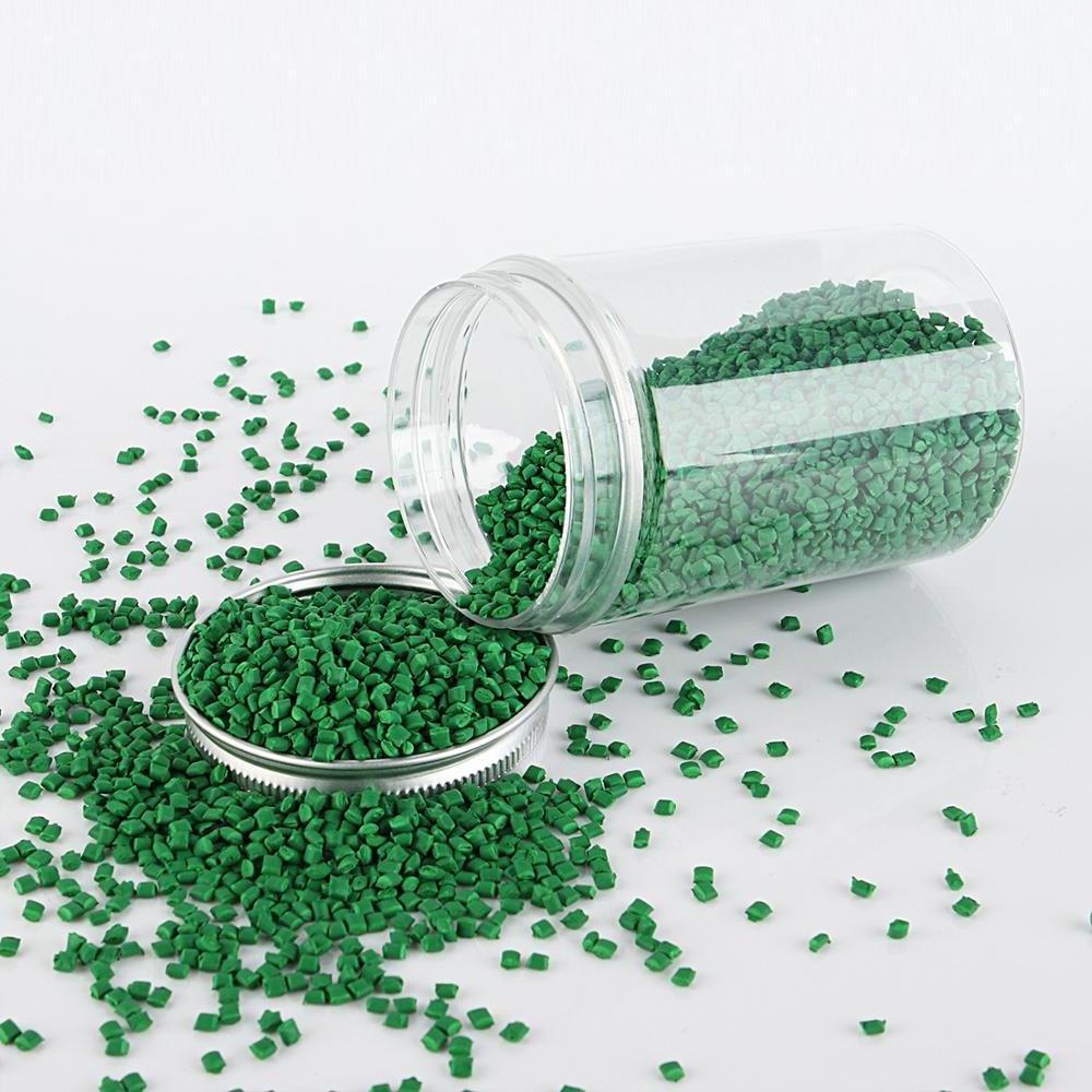 Color PP/PE/ABS/PET pellets plastic green masterbatch for virgin nylon rubber