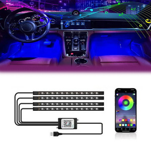 Foot light 36LED/48LED/72LED APP control car interior led light Car Interior Light USB Auto Atmosphere Decoration Ambient Lamp