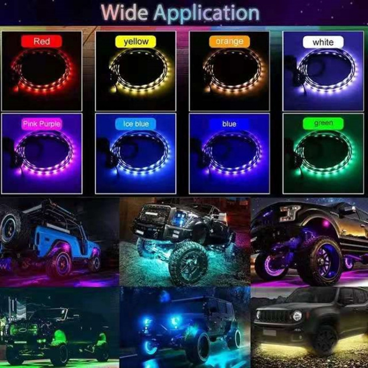 Car Flexible Underglow Strip Light LED Underbody Remote 90*120 APP Control RGB Neon Lights Atmosphere Lamp for Auto Decoration