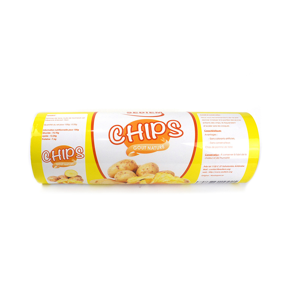 Aluminum foil food packaging film / plastic printed laminated packing film roll for potato chips