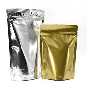 Mylar Bags Wholesale 1kg Aluminium Foil Empaques Bags Food Grade Zip Lock Packaging Golden Stand Up Pouch