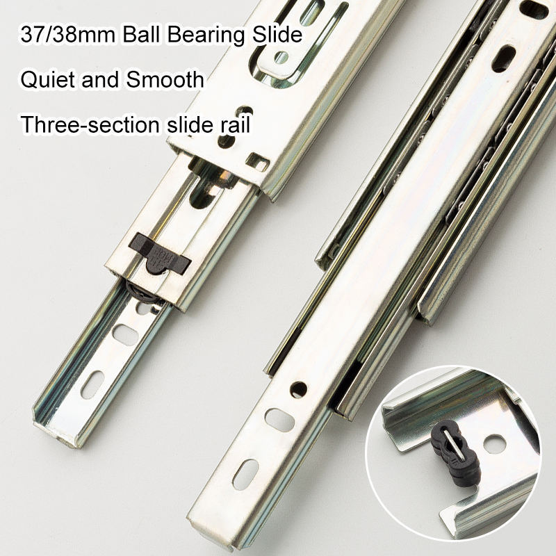 High quality 37mm ball bearing slide us general tool box parts drawer slides 14 inch for funiture cabinet