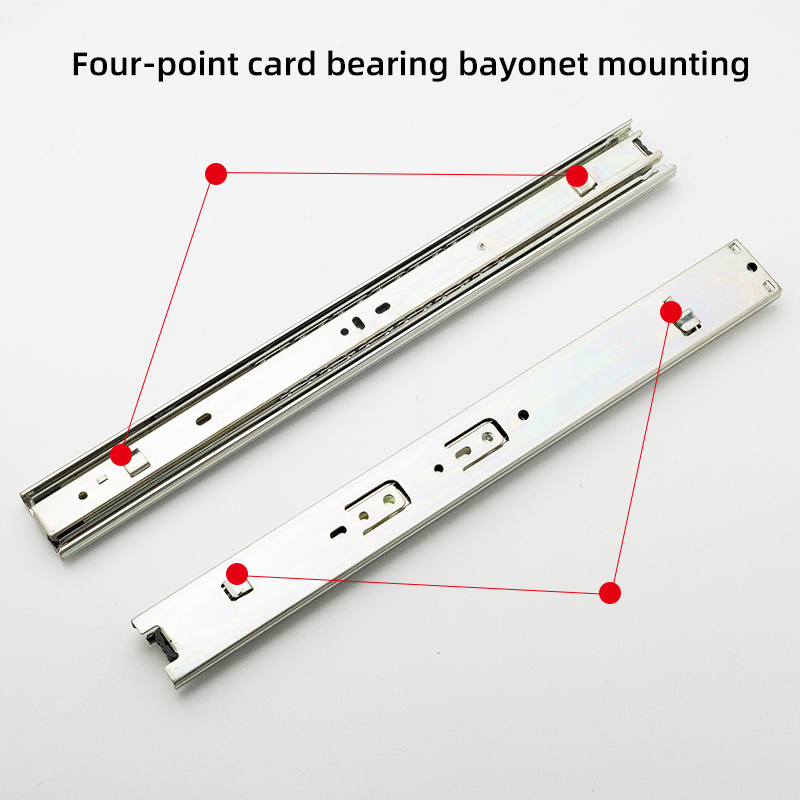 45 Bayonet Mounting Non Locking Metal Ball Bearing Drawer slide Tool Box Slides Furniture Sliders