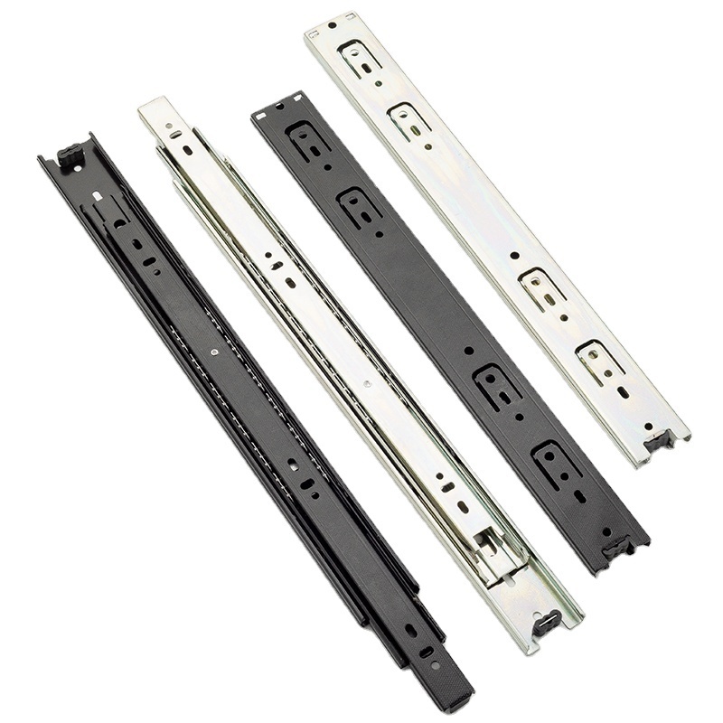 telescopic channel drawer slide steel ball bearing 3 fold telescopic cabinet drawer rails