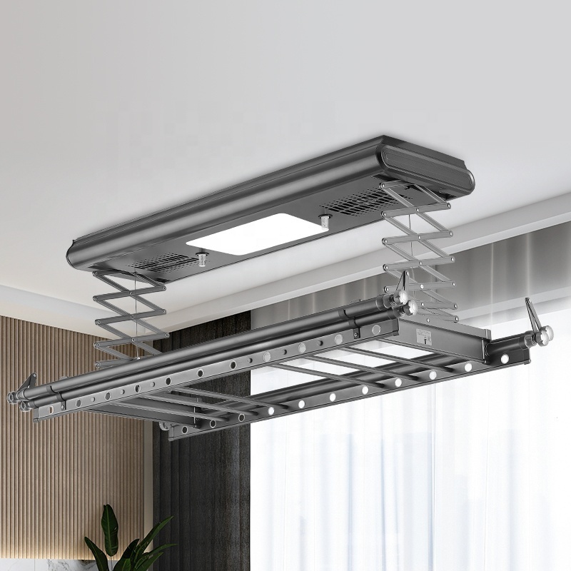 modern Folded Hanger Adjustable Intelligent Lift Cloth Rack Electric Ceiling Mount Heated Garment Drying Rack 220V/110V 220