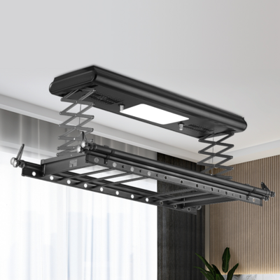 Low Price Retractable Electric Laundry Rack Clothes Drying Ceiling Mounted Metal Smart Clothes Drying Rack For Boutique