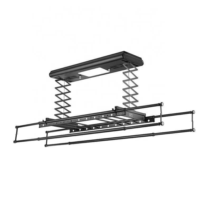 Space Saver Electric Ceiling Mounted Laundry Drying Rack Black Skirt Aluminum