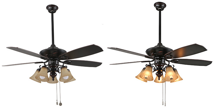 Superior quality 52 inch pak ceiling fan with lights Pull Chain air cooling fan air purifier ceiling fan supplier