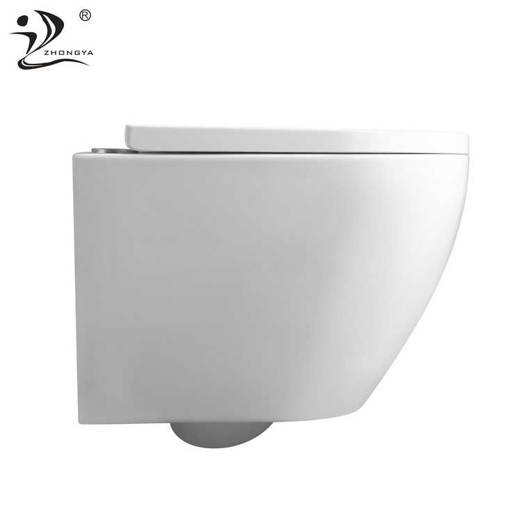 ZHONGYA Oem european style wall mounted inodoro bathroom washdown wc ceramic wall hung toilet