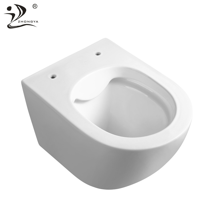 ZHONGYA Oem european style wall mounted inodoro bathroom washdown wc ceramic wall hung toilet