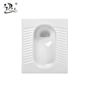 Hotel bathroom water tank squatting pan lavatory square cheap ceramic asian squat toilet pan