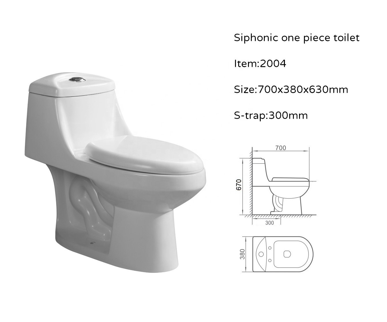 ZHONGYA Oem hot selling sanitary ware water closet toilet bathroom ceramic one piece toilet bowl