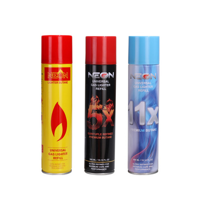 300ML High Quality Cheap Butane Gas OEM Brand Neon Premium Butane Gas Performance Expectation Lighter Refill Butane gas