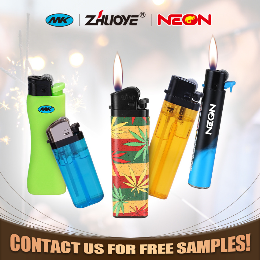 Factory Wholesales flame Smoking Lighters supplier Custom Plastic Disposable Lighter Cigarette Gas Flint Disposable Lighter