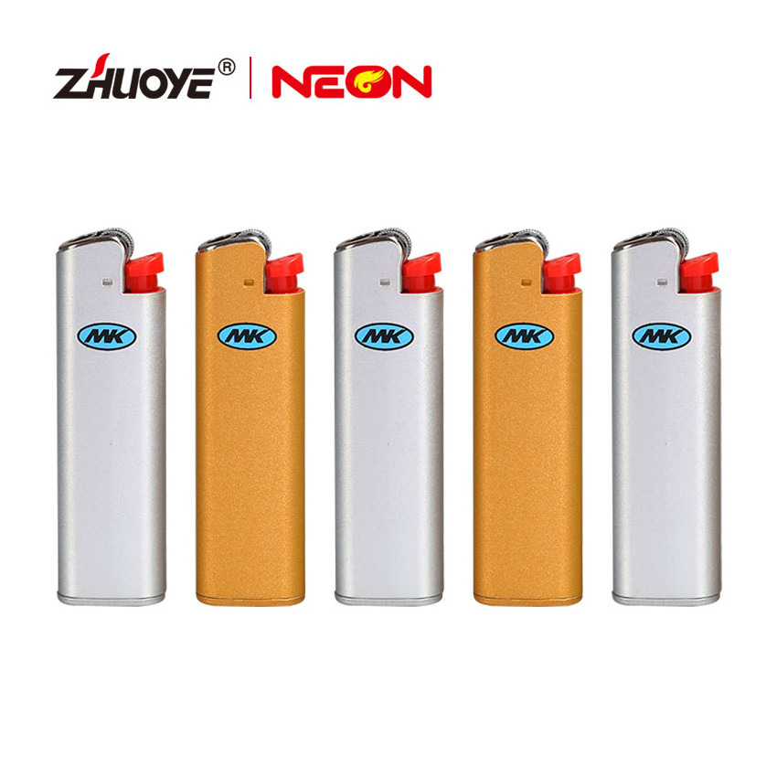 MK 2022 NEWEST FACTORY HOT SELLING LIGHTER CASE WHOLESALE  COOL FIRE  DISPOSABLE FLINT LIGHTER BUTANE GAS METAL LIGHTERS