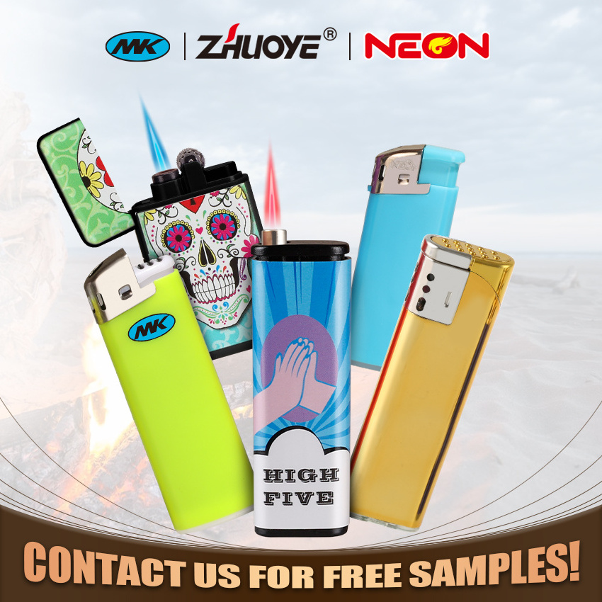 Other custom logo lighters ISO quality colorful Custom refillable flint lighter disposable cigarette gas Lighter