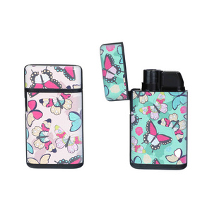 Customize Design Plastic Windproof lighters butane Gas electronic Lighter wholesale Refillable cigar Smoking Lighter