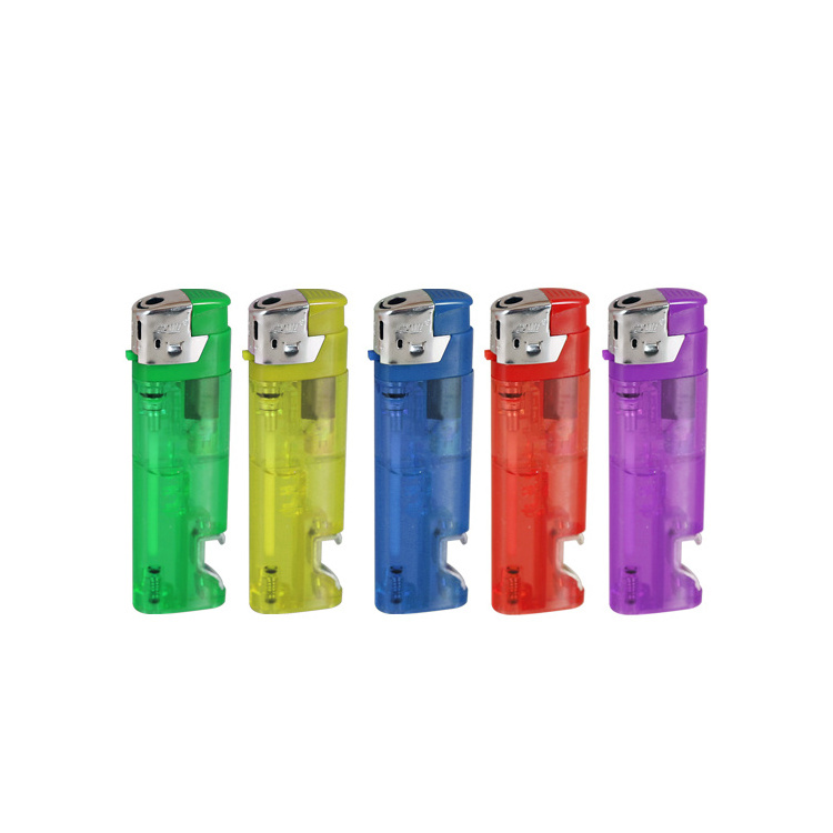 Modern Portable Disposable Electronic Lighter Custom Refillable Butane Lighters With Opener