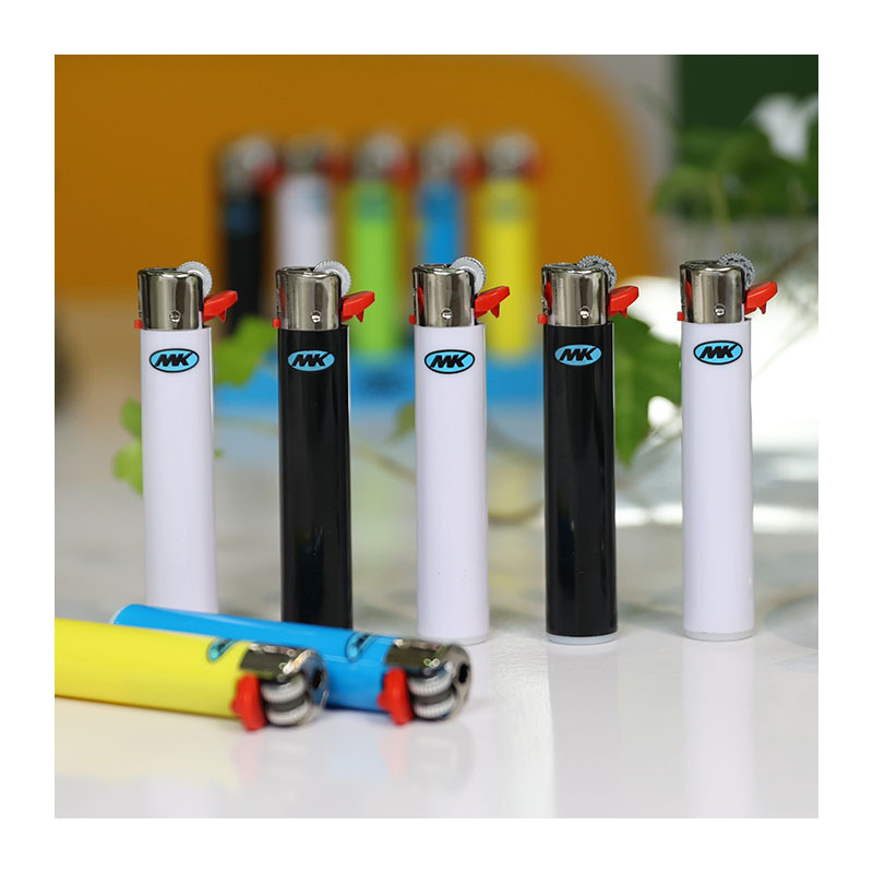 Lighter 2022 MK Factory Gas Flint Stone Display Box Plastic lighter Modern Sea OEM Logo ISO9994 Cigarette Camping lighters