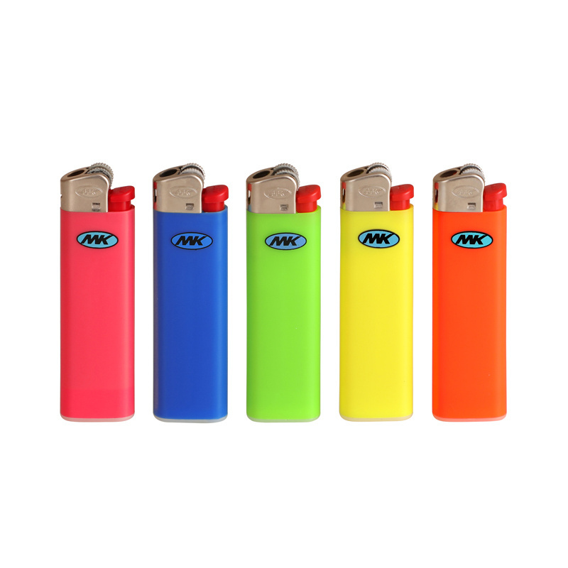 MK Gas Flame Smoking Lighter feuerzeug custom logo Cigarette Plastic Disposable Lighter encendedores flint Disposable Lighters