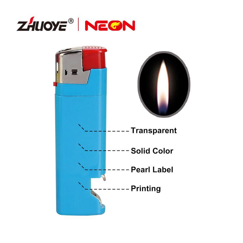 Modern Portable Disposable Electronic Lighter Custom Refillable Butane Lighters With Opener