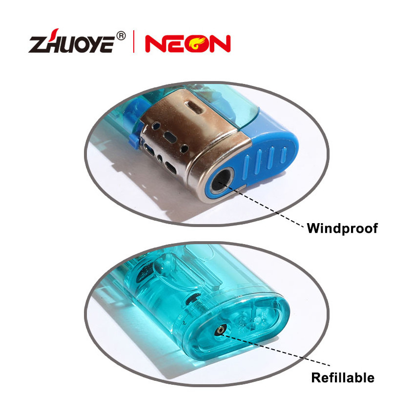 Hot Selling Windproof Refillable Gas Lighter Jet Flame Flint Lighter Cigarette Electric ISO Quality Guarrentee Gas Lighter Sea