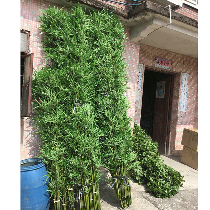 artificial bamboo tree Decorative Landscape Modern Chinese Landscape Design Partition Wall Fence Entrance Model House