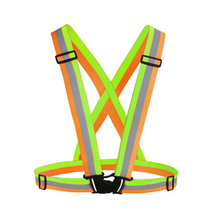 Elastic Adjustable Running Sport Safety High Visibility Glow Vest Reflective Body Strap