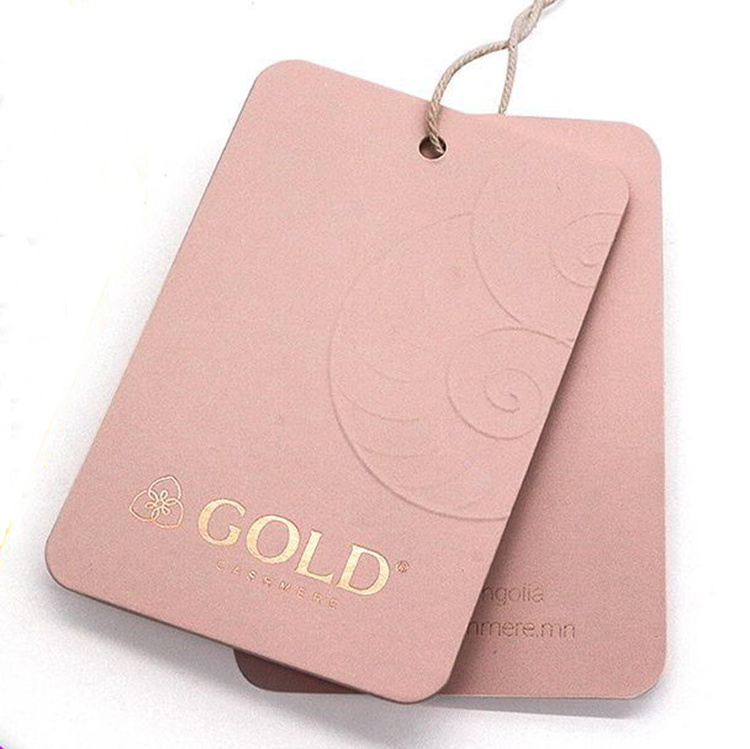 Custom  White 3D Embossed Clothing Paper Tag Swimwear Packaging Spot UV Hanging Tag With String Lock