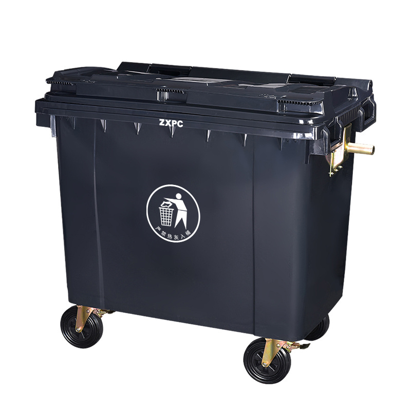 Outdoor dust bin large 660L garbage container with wheels