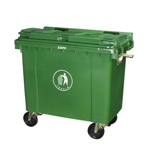 Outdoor dust bin large 660L garbage container with wheels