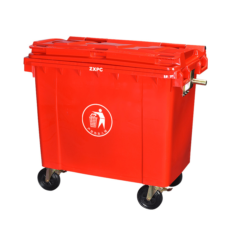 Outdoor dust bin large 660L garbage container with wheels