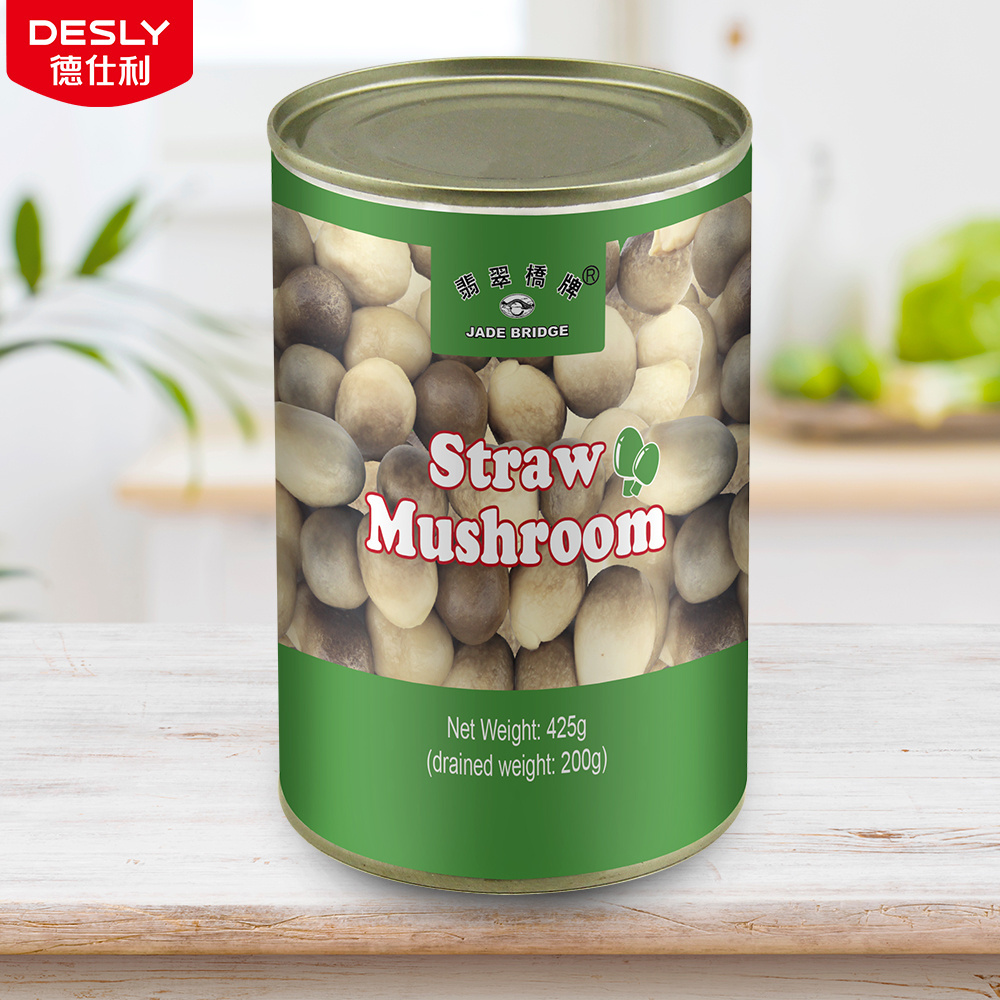 Manufacturer Canned Food Vegetables Bulk Wholesale 425 g Canned Whole Part Straw Mushroom with Factory Price