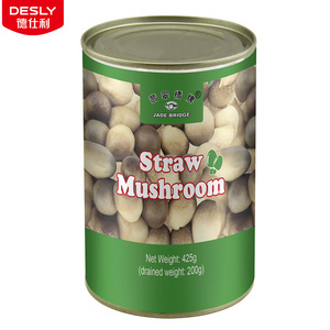 Manufacturer Canned Food Vegetables Bulk Wholesale 425 g Canned Whole Part Straw Mushroom with Factory Price