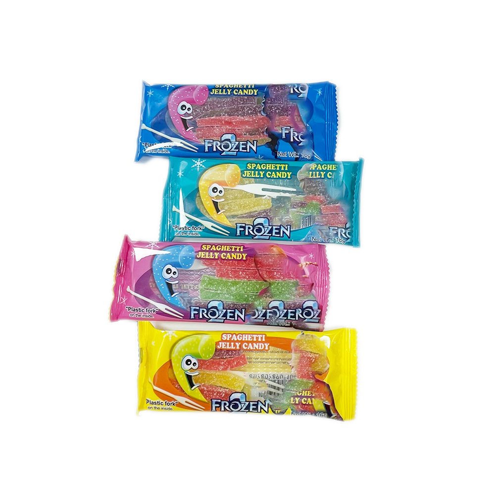 Factory Direct Sale Custom Personal Label Sour Belt Gummy Candy Fruit Flavour Sour Straws Candy Strip