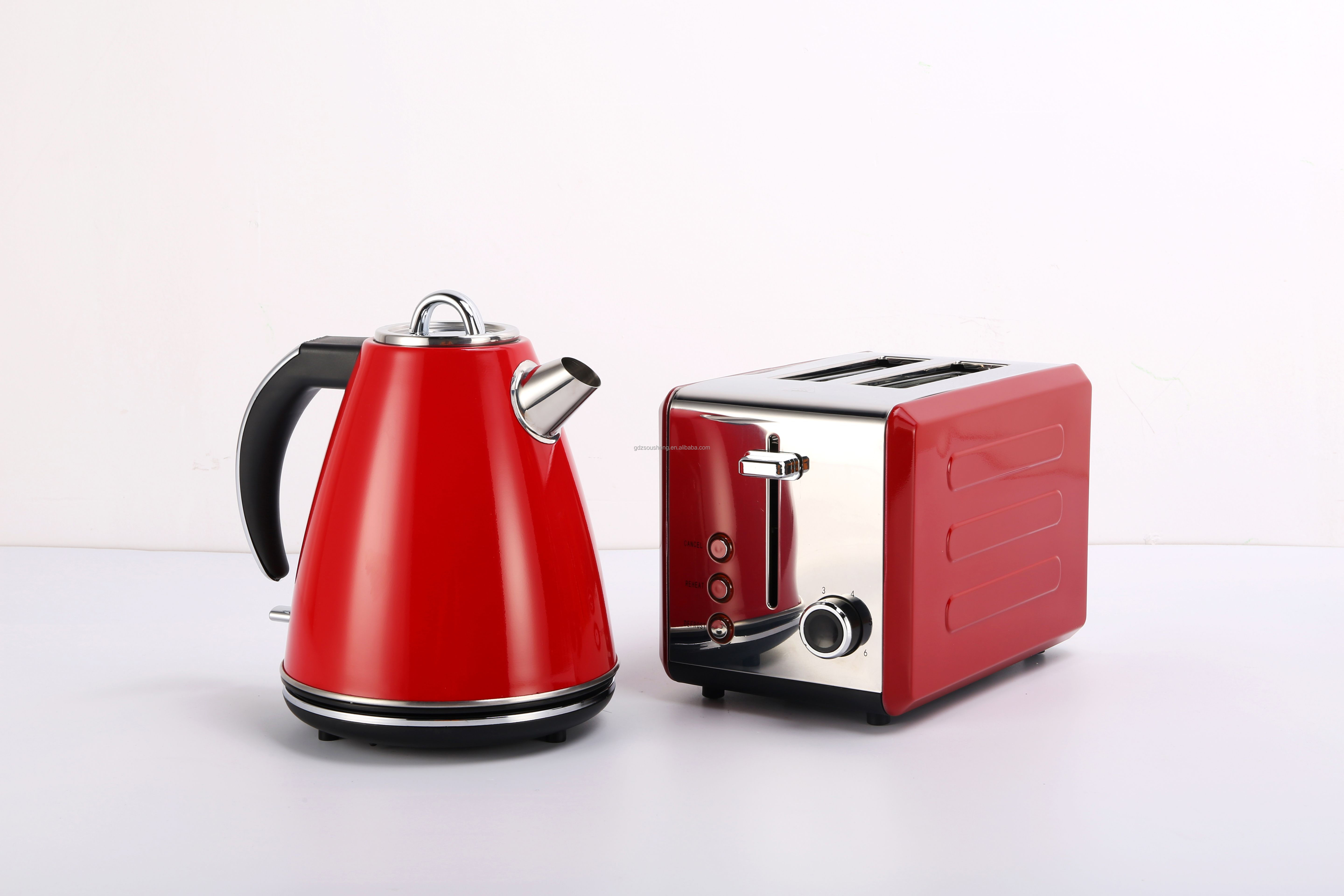 vintage design breakfast set 1,7L electric kettle &  2 slice toaster