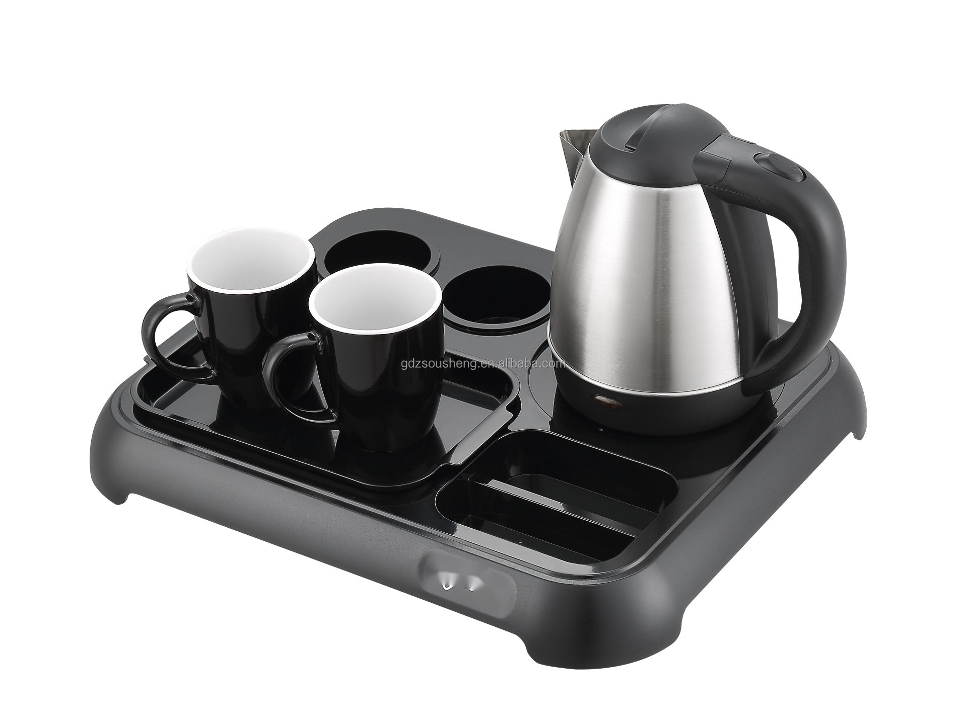 Hotel guest room appliances electric kettle with 2 Cups  tray set