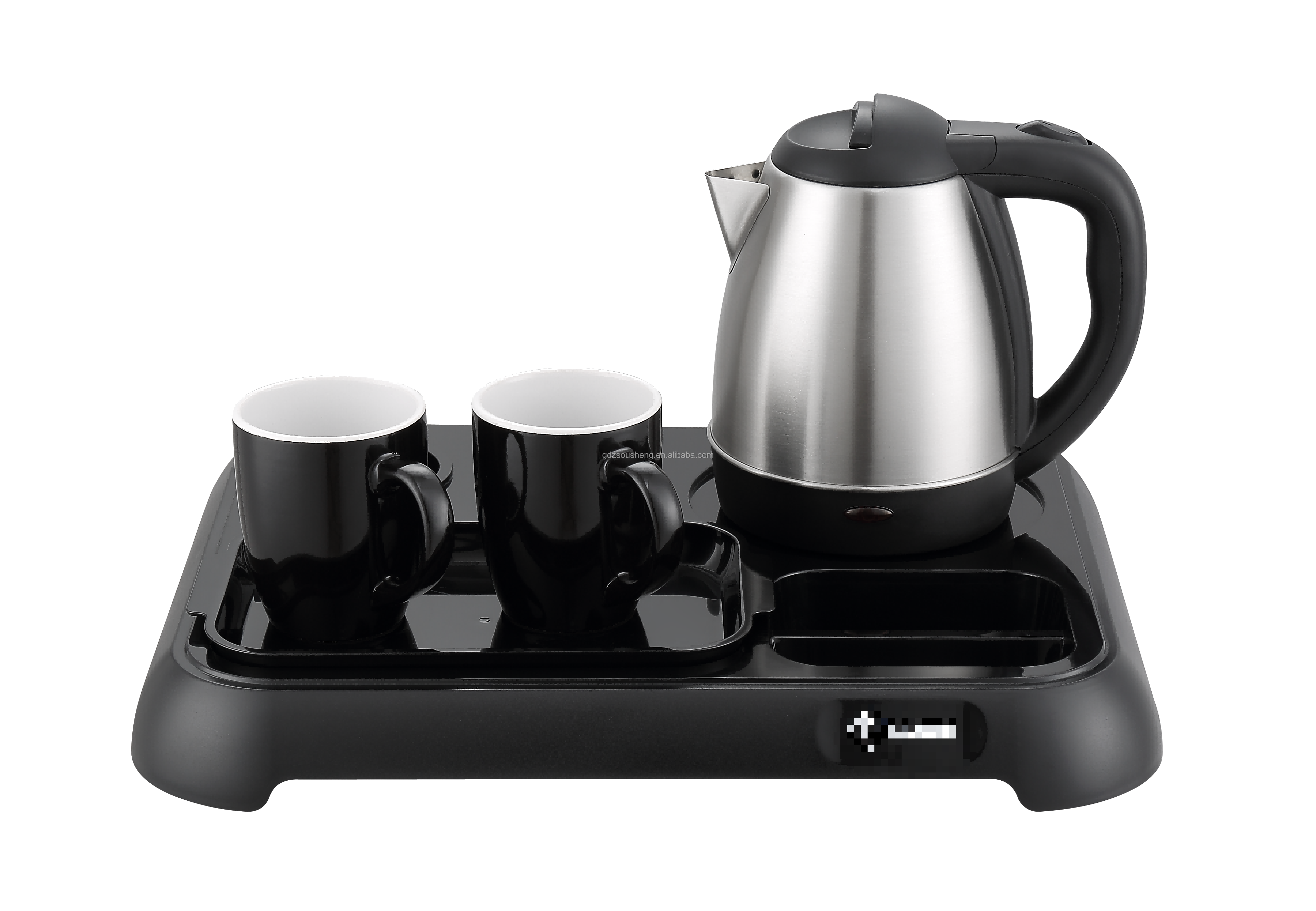 Hotel guest room appliances electric kettle with 2 Cups  tray set