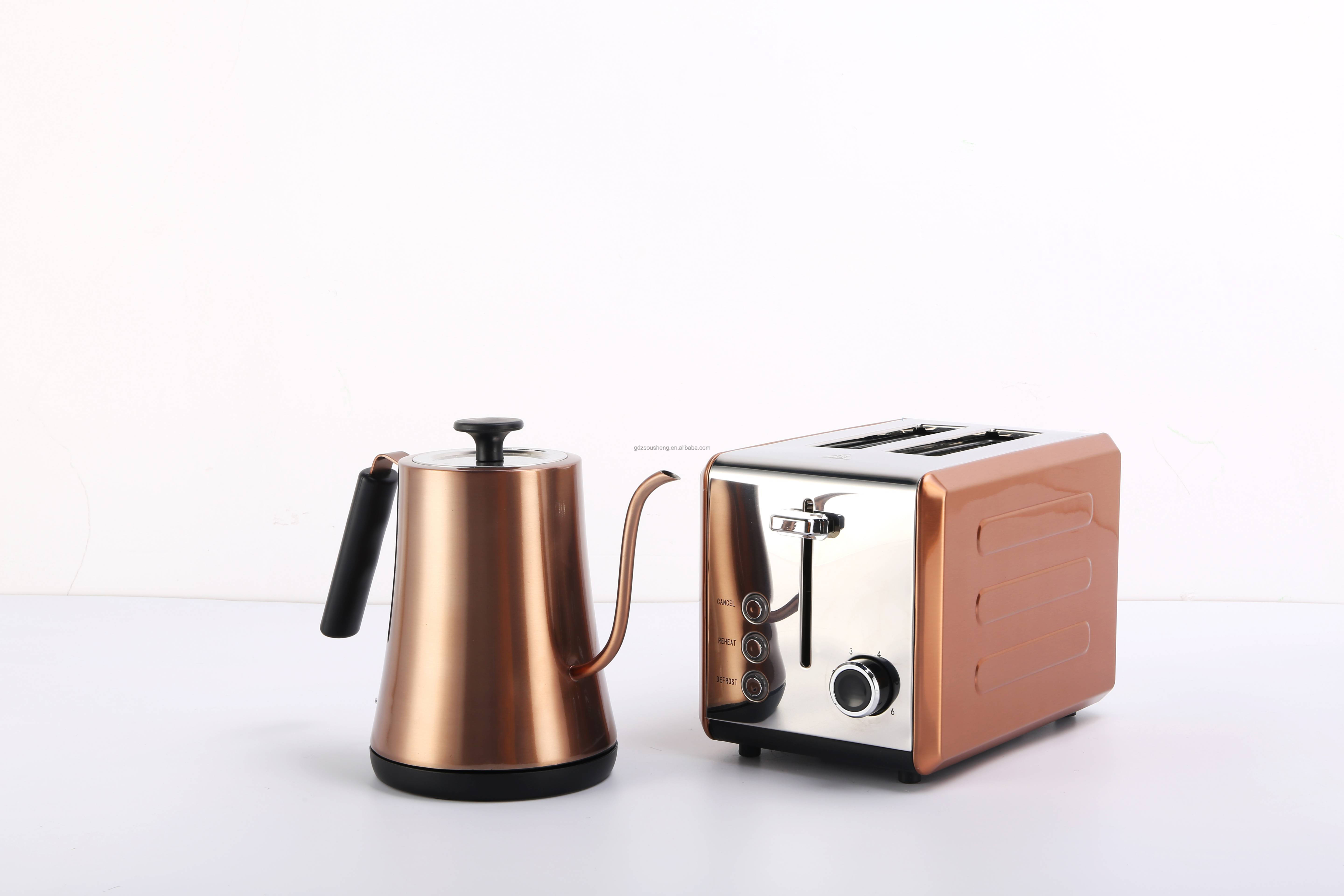 Rentro copper painting  breakfast set  stainless steel electric kettle and electric toaster