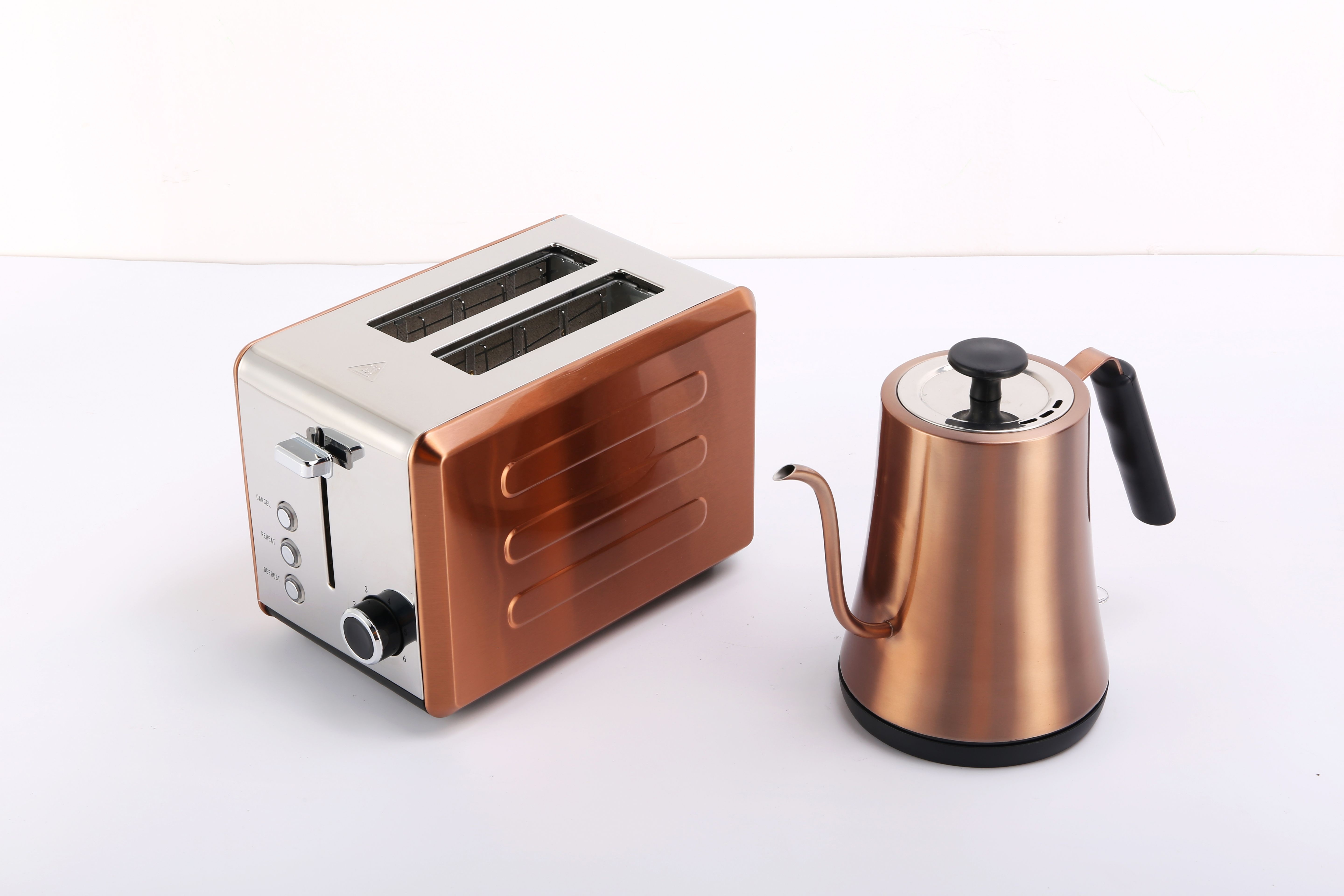 Rentro copper painting  breakfast set  stainless steel electric kettle and electric toaster