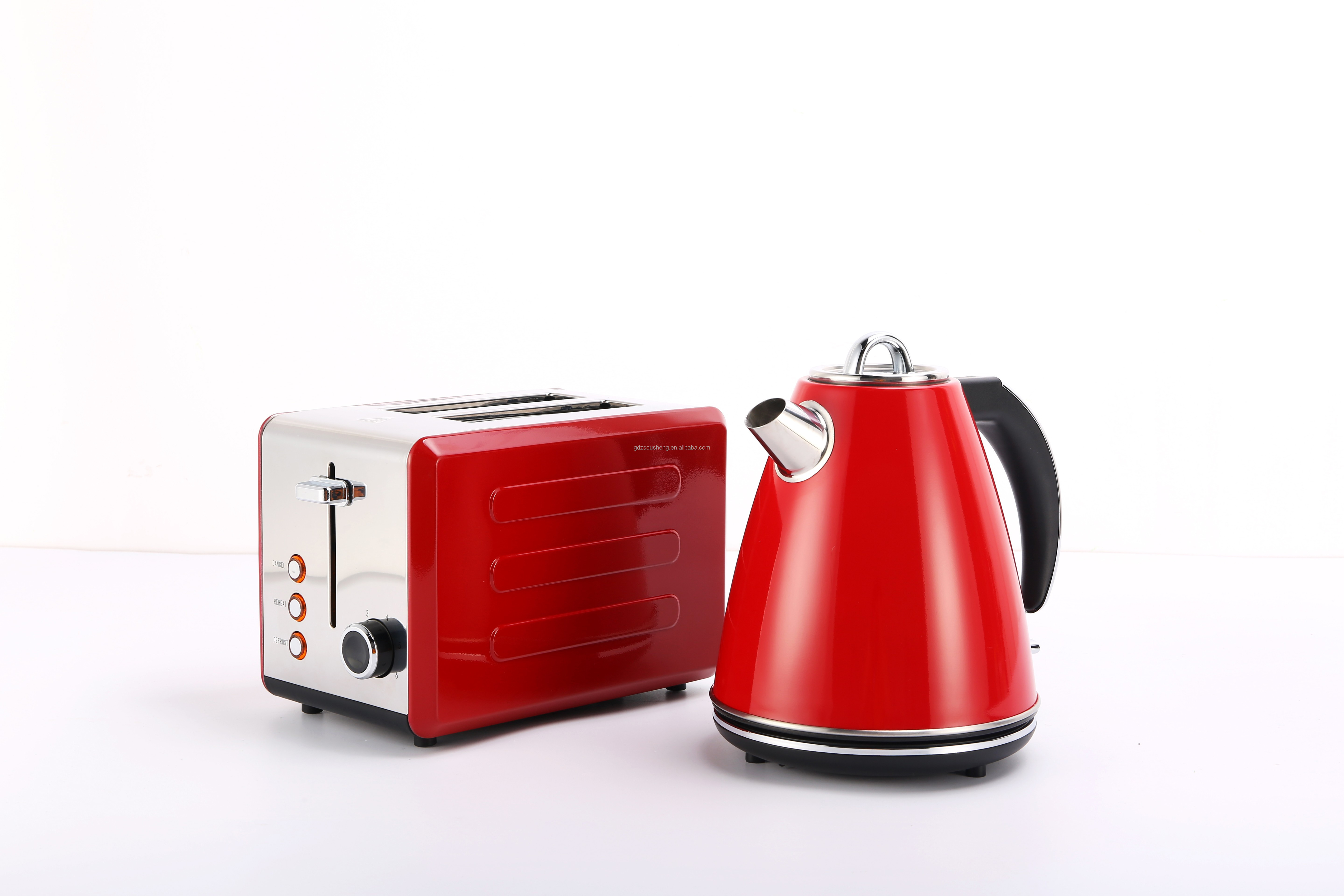 vintage design breakfast set 1,7L electric kettle &  2 slice toaster