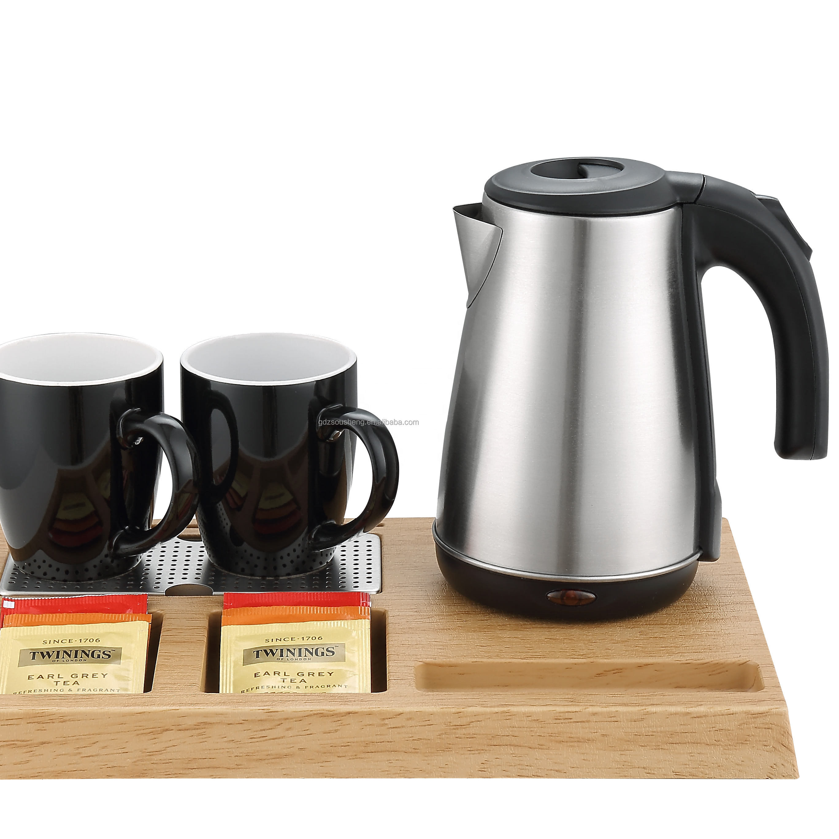 All in1 electric Hotel welcome  tea set with Wrap 1.0 Liter kettle and ceramic cups