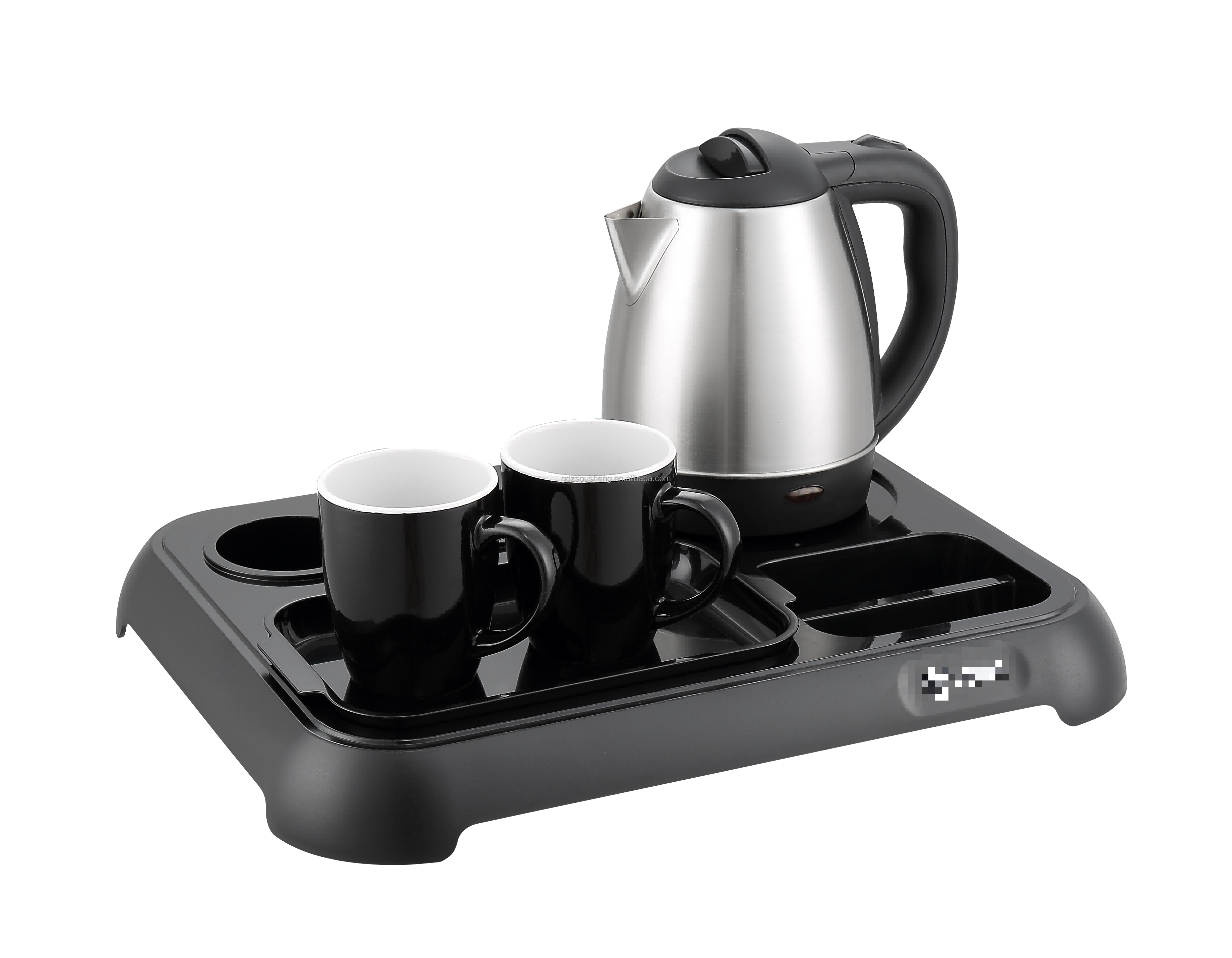 Hotel guest room appliances electric kettle with 2 Cups  tray set