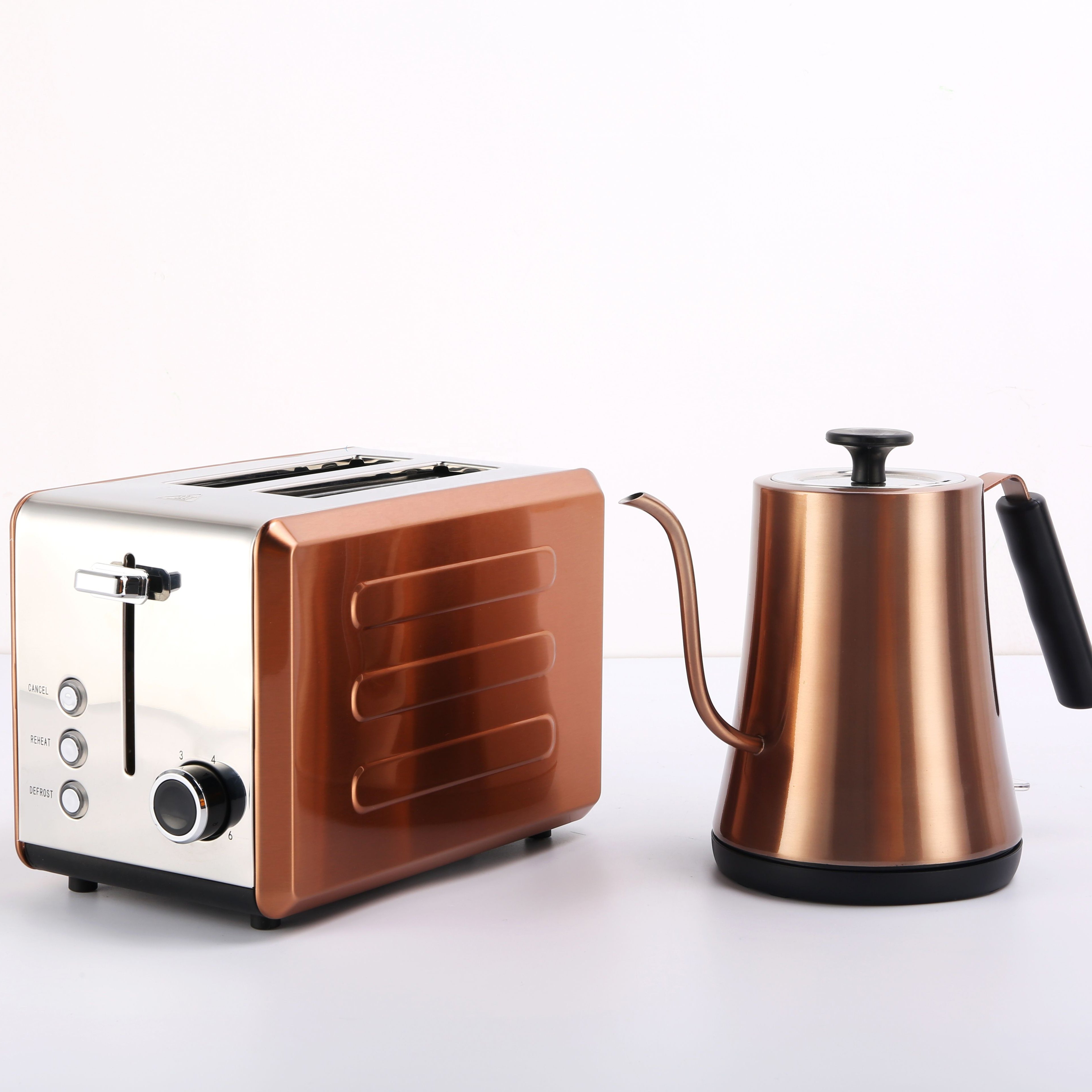 Rentro copper painting  breakfast set  stainless steel electric kettle and electric toaster