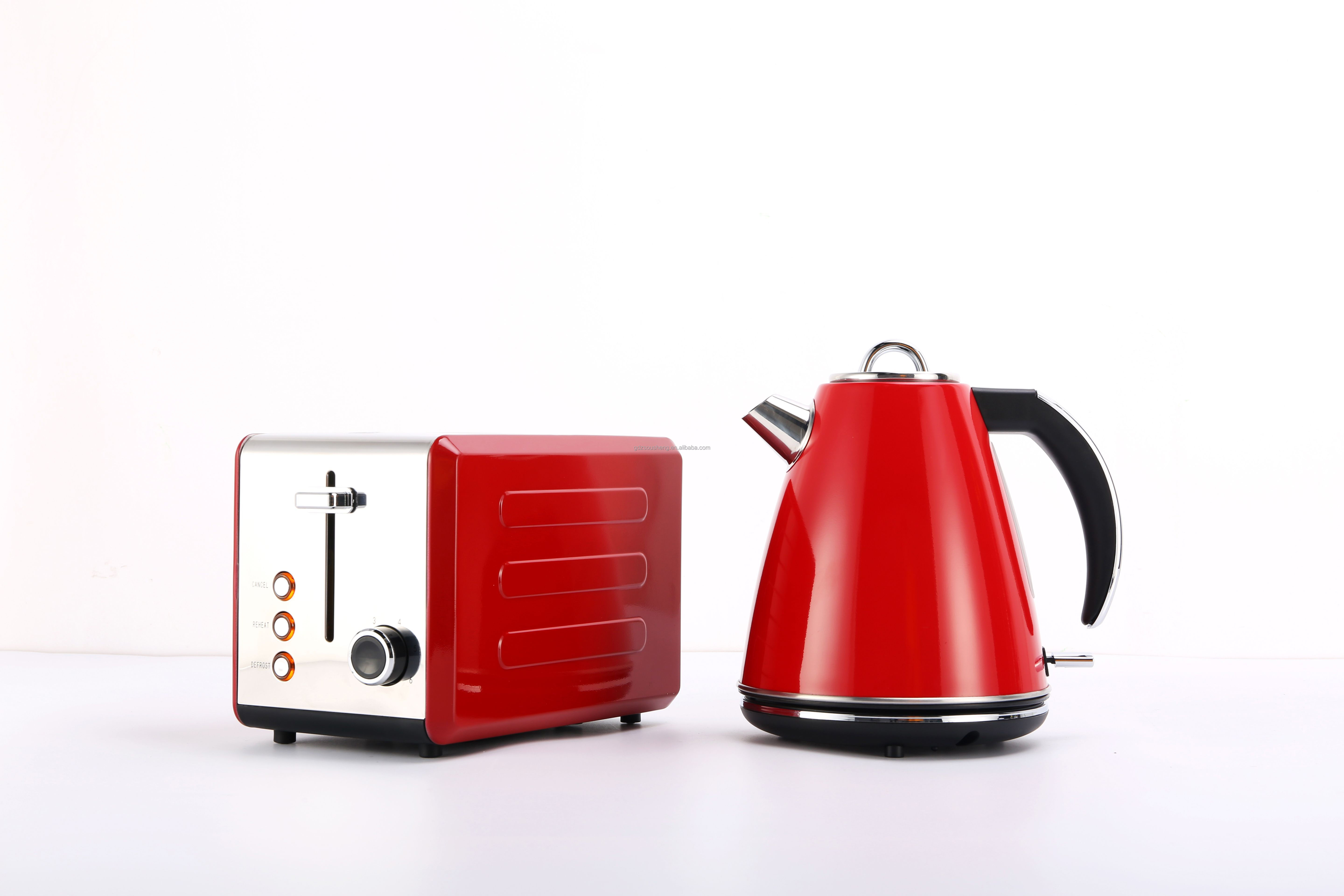 vintage design breakfast set 1,7L electric kettle &  2 slice toaster