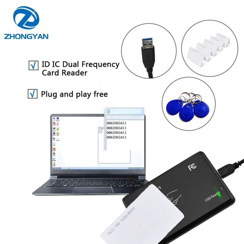 Dual Frequency NFC Skimmer Card Reader Proximity 13.56mhz IC and 125khz ID RFID Desktop USB Card Reader Writer