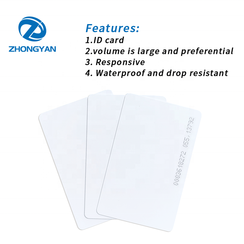 18digits ID Number Inject Printing 125KHz White Card TK4100 Card For Access Control Card